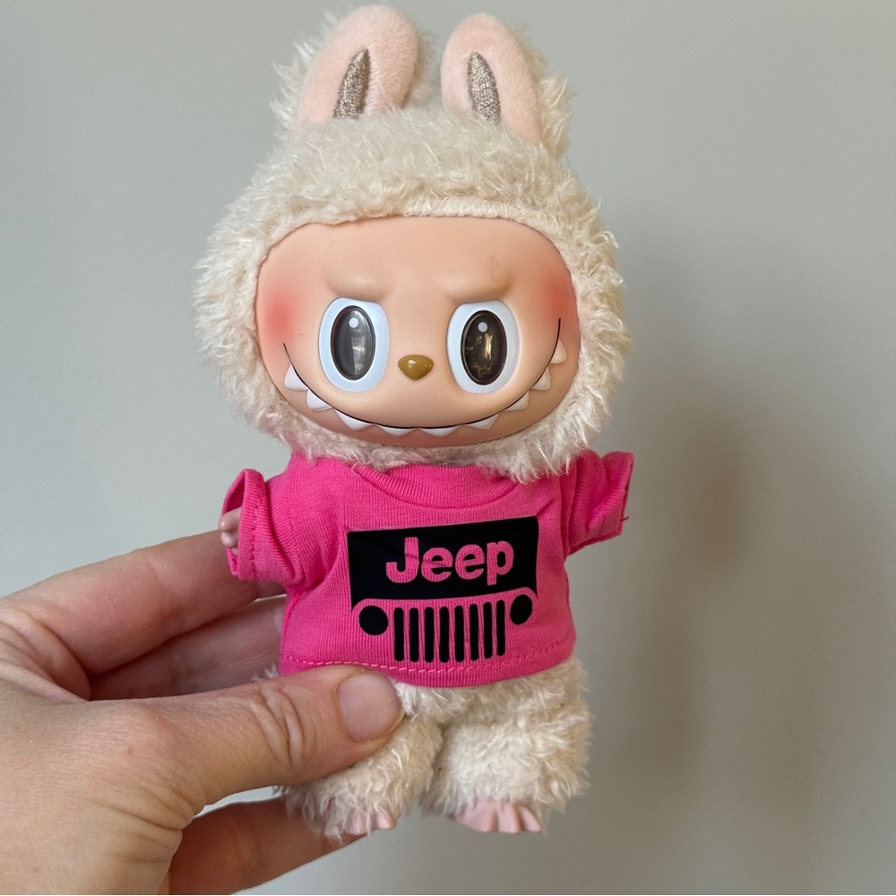 Labubu shirt tee t-shirt JEEP - handmade - lime color